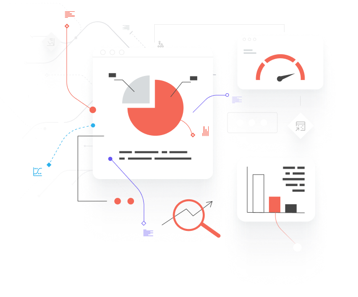 Illustration of a person analyzing data